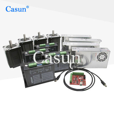 Giá tốt Nema 23 CNC Kits 4 trục 12N.M Stepper Motor Driver Điện cung cấp Mach3 cho máy CNC Trực tuyến